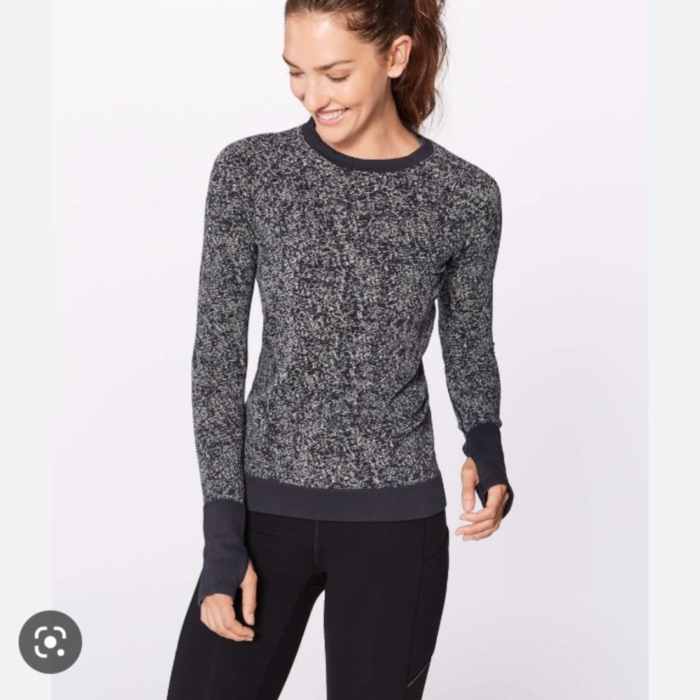 Lululemon Rest Less Pullover Black White Size 8
